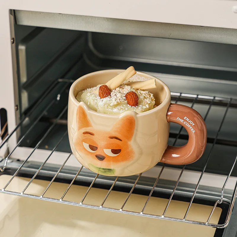 ディズニー ズートピア 漫画レリーフセラミックマグ大容量高美的朝食カップかわいい子供用楽しいウォーターカップ