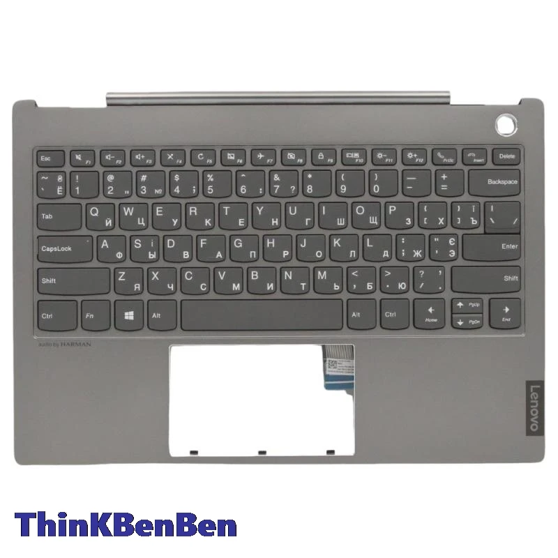 UKR Ukrainian Mineral Gray Keyboard Upper Case Palmrest Shell Cover For Lenovo ThinkBook 13s IWL 5CB0U43278