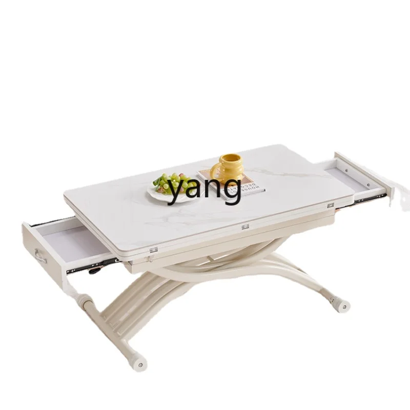 Yhl Cream Style Lifting Tea Table Changing Dining Table Living Room Movable Multifunctional Dining Table