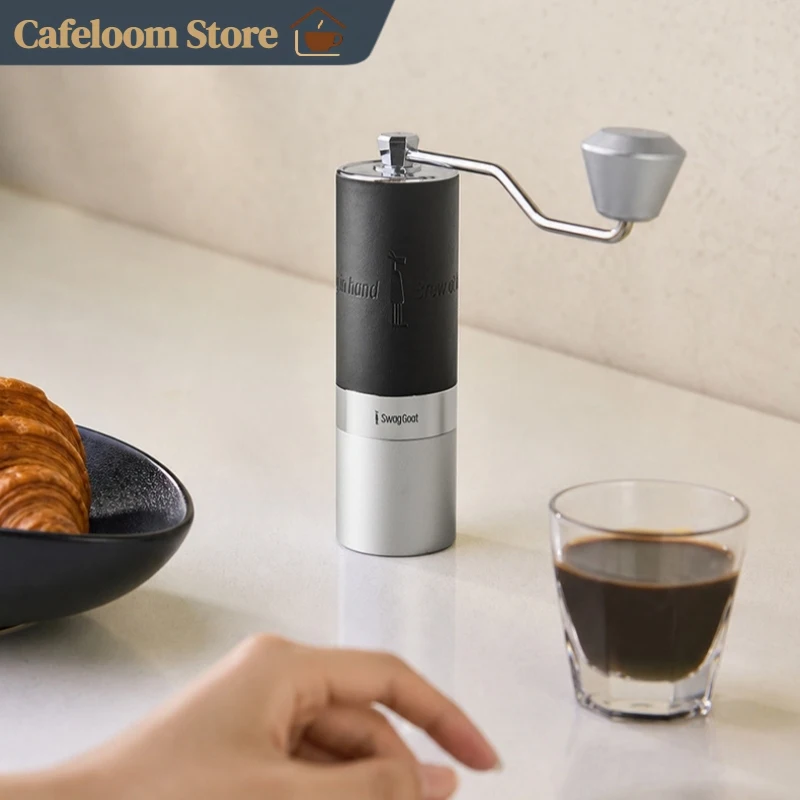 Swag Goat E1 Manual Coffee Grinder Portable 7‑Point Burr Hand Coffee Bean Mill Adjustable For Home Office Travel Use
