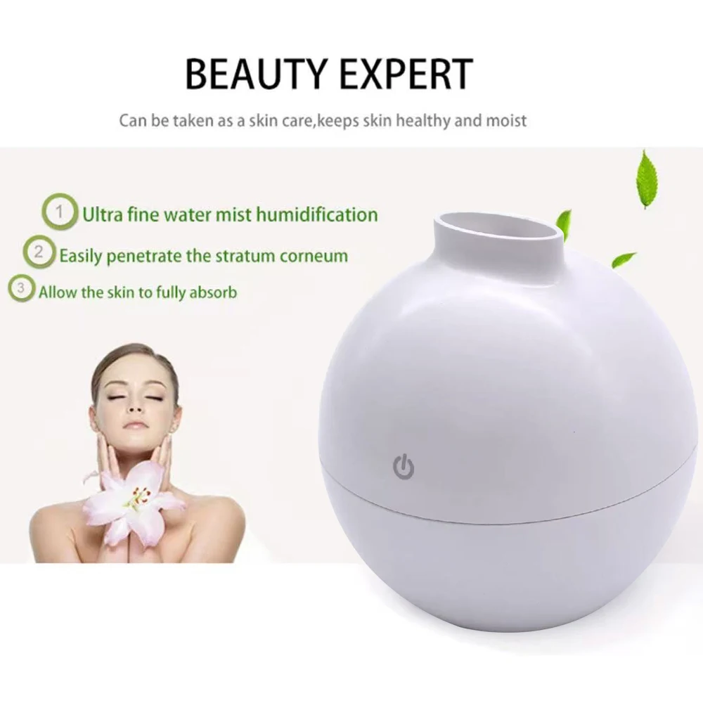130ml Mini Humidifier USB Aromatherapy Diffuser Home Air Humidifier Desktop Humidifier, Key Switch, Easy to Operate