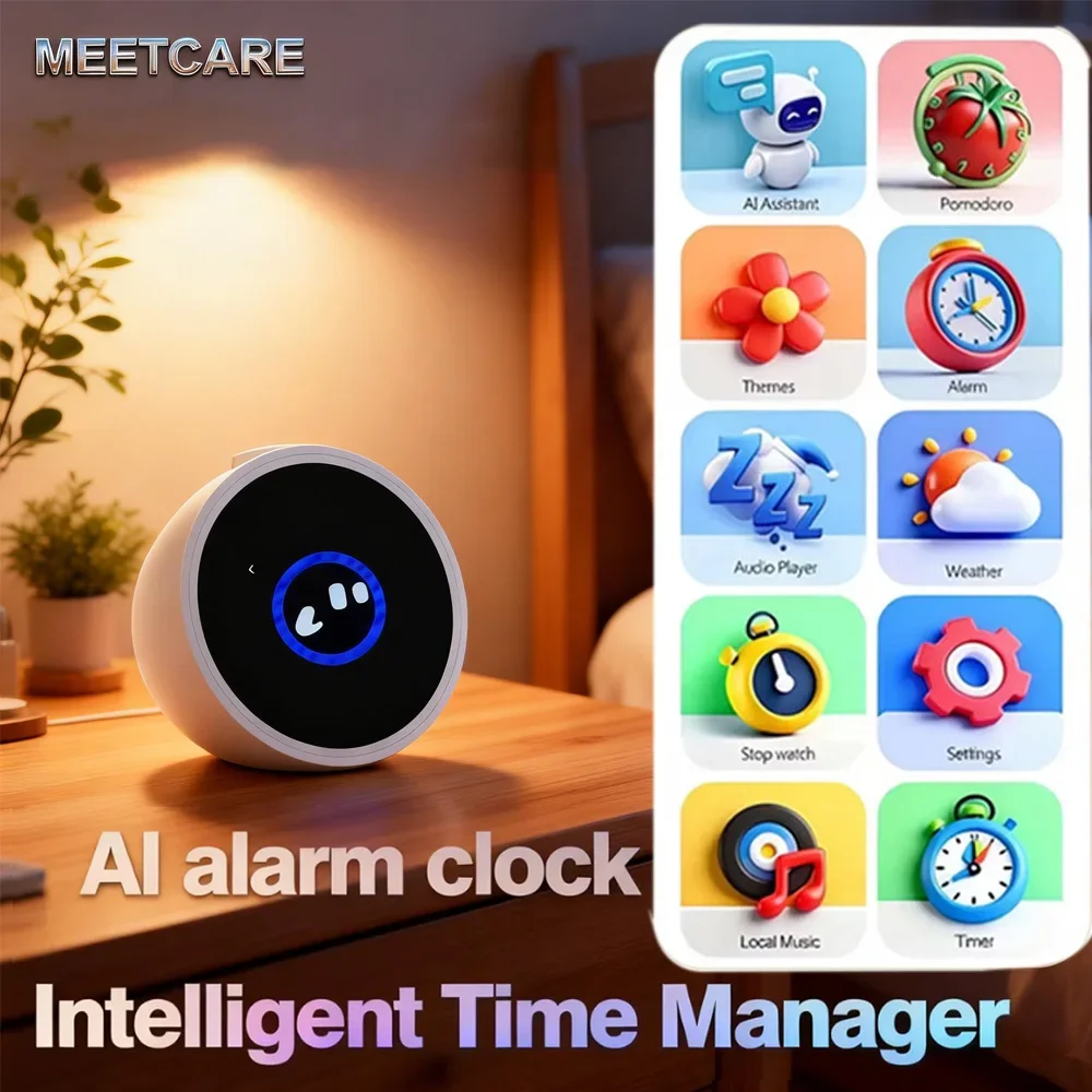 New Intelligent AI Electronic Fun Intelligent Touch Screen with Q&A Dialogue Accompanying Toys Alarm Clock Multilingual Gift