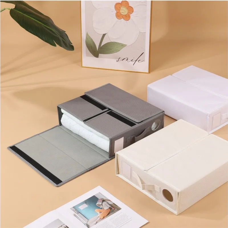 オックスフォード布家庭用ベッドシーツ収納ボックスワードローブ服パンツ四面開閉収納ボックス収納袋-zg642