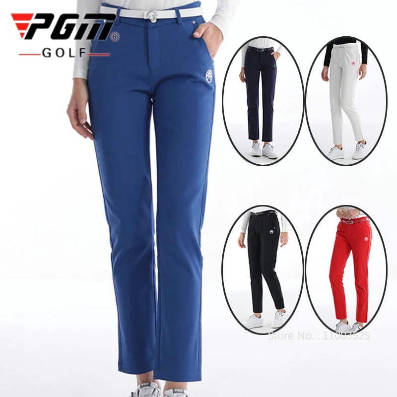 Pgm Golf Winter Women Golf Pants Thicken Fleece Causal Sports Trousers Windproof Warm Slim Golf Pants Lady Leisure Sweatpant