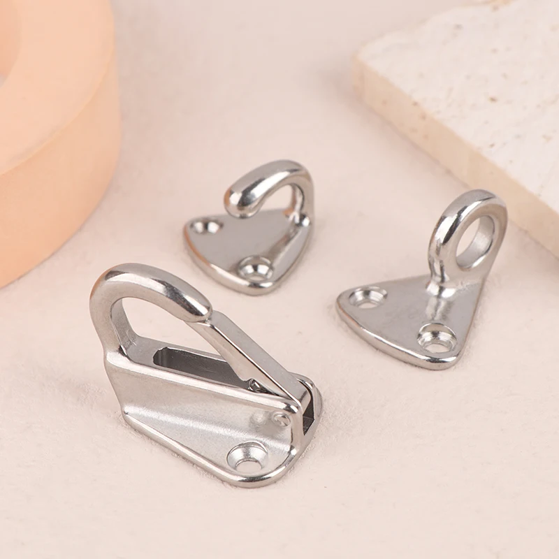 2PCS Stainless Steel Spring Locked Hook Marine Boat Spring Snap Attach Rope Fending Hook Boat Hardware Accessories
