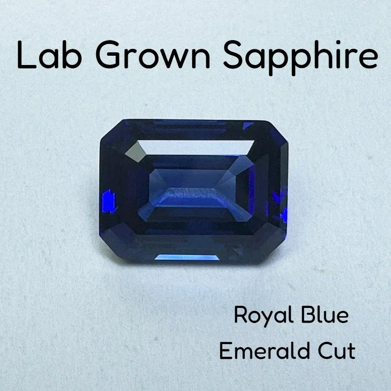 

Выращенный в лаборатории сапфир, королевский синий изумрудная огранка, чрезвычайно блестящее качество, кольцо «сделай сам», ожерелье, серьги, основные материалы, сертификат AGL