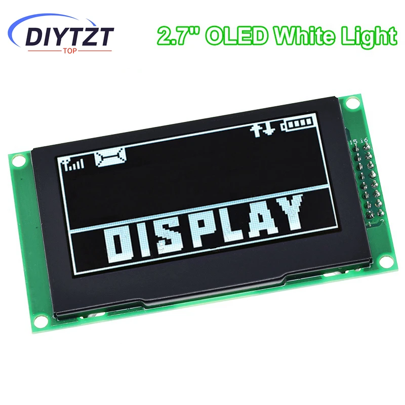 

DIYTZT 2.7 Inch OLED Display Module Resolution 128*64P SSD1322 16Pin SPI PM Material SPI 16 Levels Of Gray For Arduino