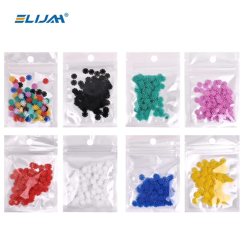 ELIJAH 100Pcs Root Canal Files Stopper Disinfection Marking Circle Dental Mark Ring Counting Rubber Stopper Dental Materials
