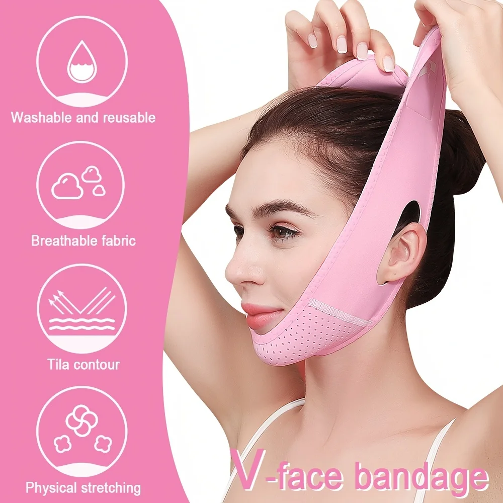 V Shape Face Lift Band Face Band Soft Chin Strap V Face Bandage, Lift and Tighten Double Chin Snoring Sleeping Band Beauty Tool