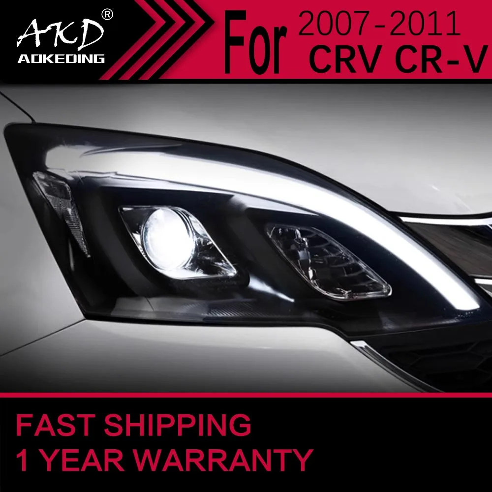 Car Lights for Honda CR-V LED Headlight 2007-2011 CRV Head Lamp Drl Projector Lens Automotive Accessories