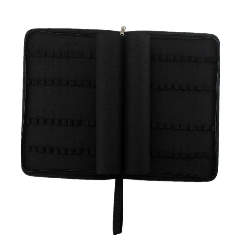 48 Slots Gray Fountain Pen Case Canvas Pen Holder Display Pouch Bag Waterproof for Pens Collection