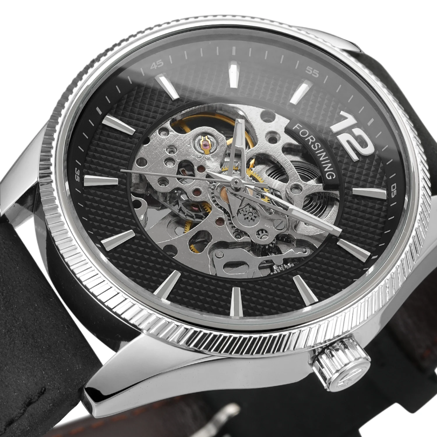 

Forsining 2025 новые мужские часы, лучший бренд, роскошные механические наручные часы со скелетом, кожаные классические часы со светящейся стрелкой, Reloj Hombre