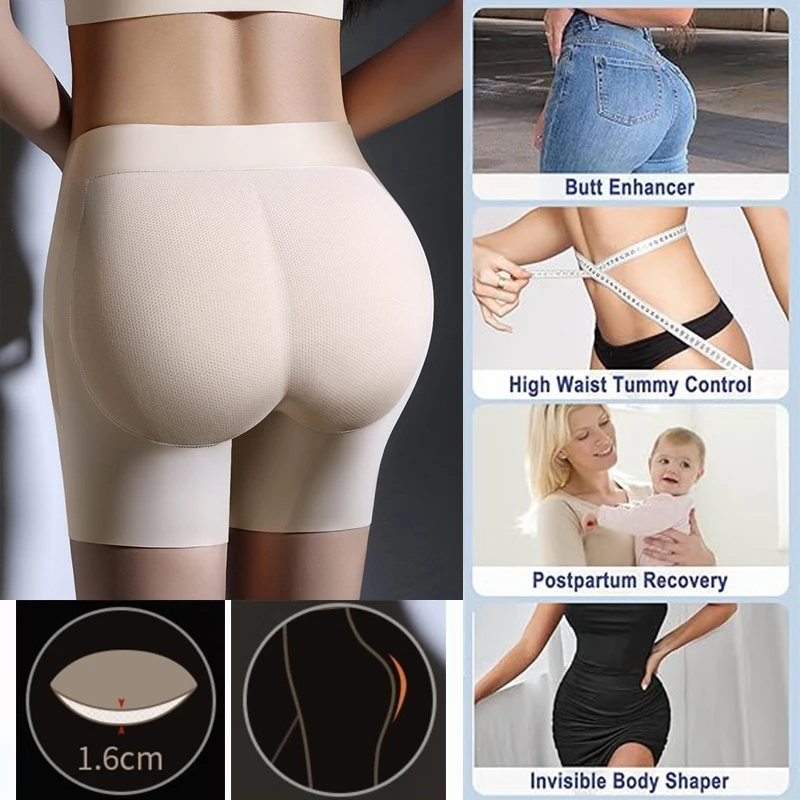 GUUDIA Booty Butt Enhancer Padded Honey Vent Seamless Breathable Tummy Control Butt Lifter Panties Stretched Women Body Shaper