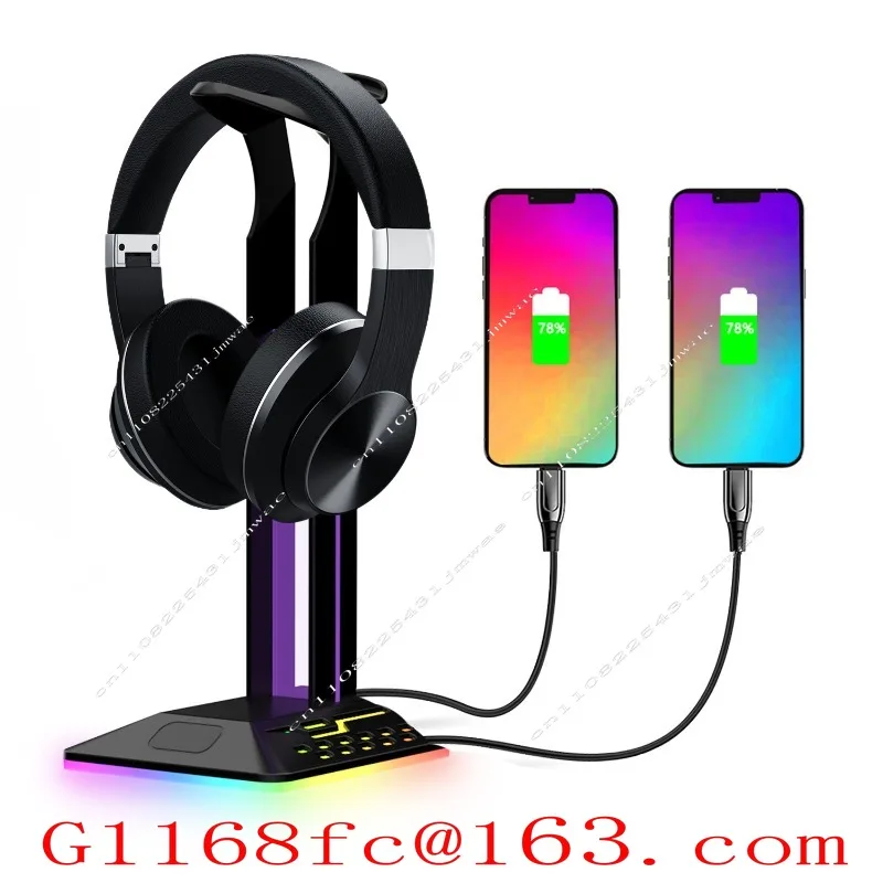 Earphone Holder Rgb Popular Color-changing Luminous Colorful E-sports RGB Earphone Holder Gift Belt USB Headset Holder