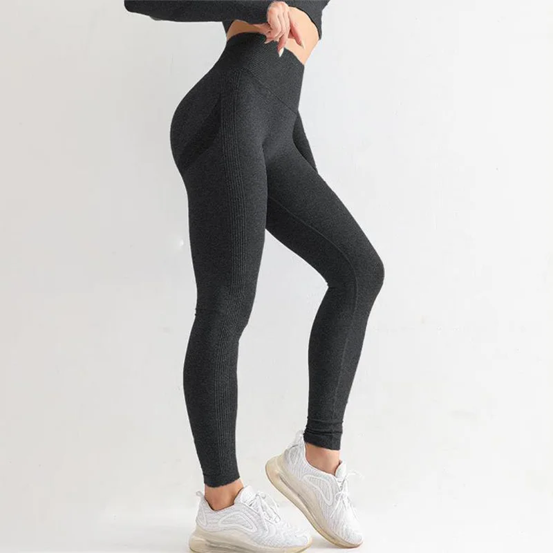 Women Yoga Leggings Hips Lifting Gym Leggings Seamless Sport Pants High Waist Fitness Leggings Bubble Butt Workout Running Pants