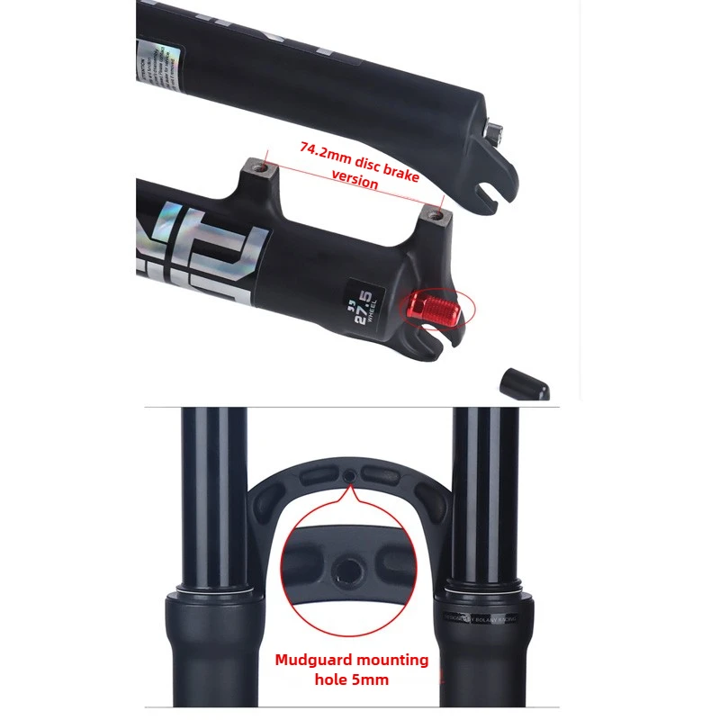 BOLANY Dual Air MTB Suspension Fork 26/27.5/29 Inch Remote/Shoulder Control Lockout Damping Adjustment Magnesium Alloy Fork Legs