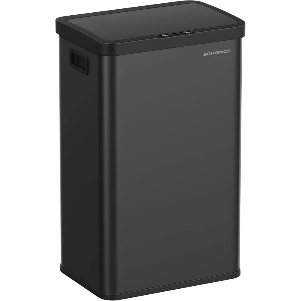 

Мусорный бак с датчиком движения, 18 галлонов (68 л), с открытой крышкой, мягкое закрытие, нержавеющая сталь, 15 пакетов, чернильный ULTB630B68