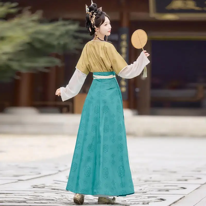 Chinese Dress Original Tang Dynasty Modern Hanfu Printed Spring Summer Round Neck Daily Traditional Women'S Cosplay Red Clothing view 5