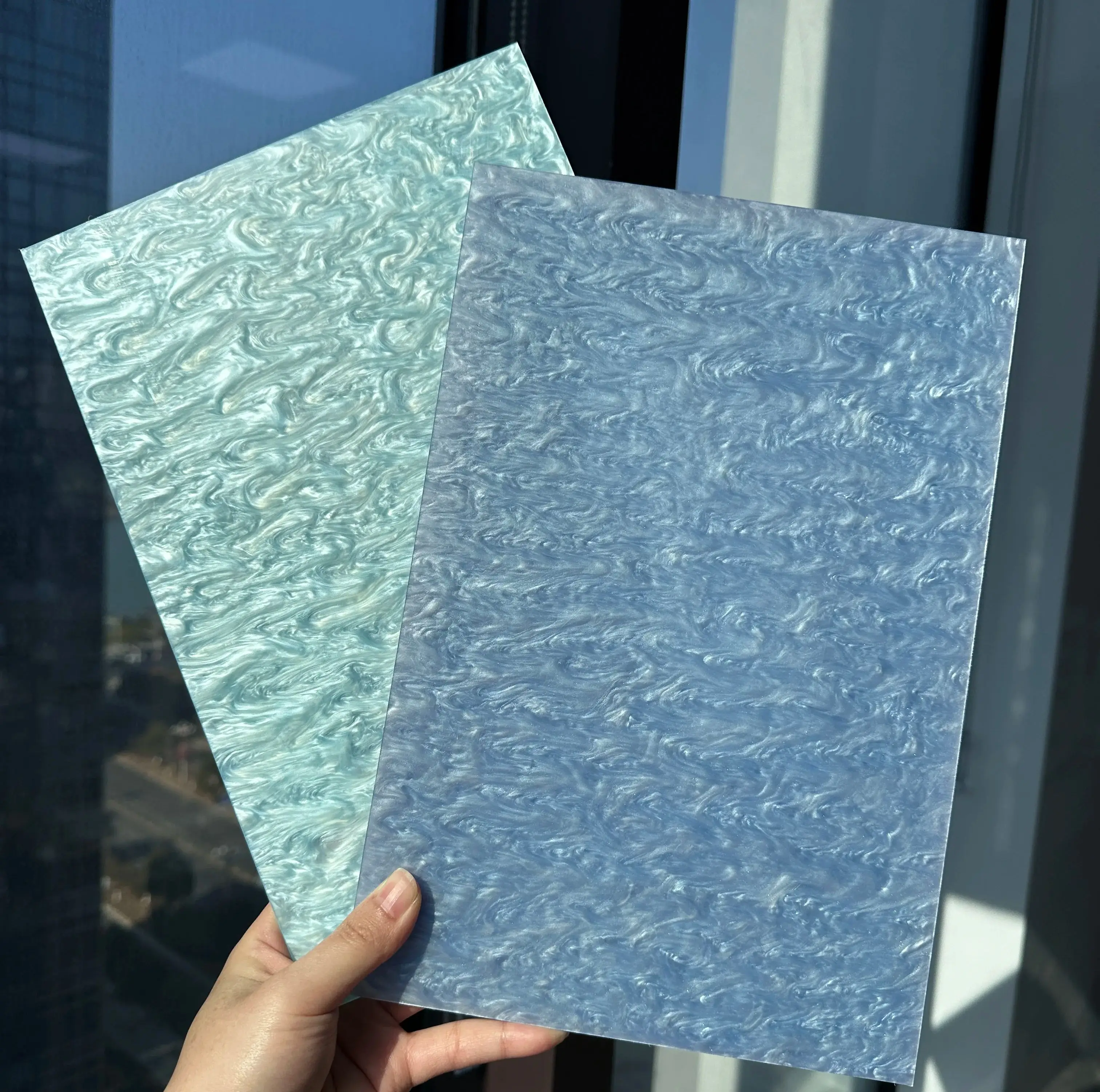 Aqua Blue 2 Piece Acrylic Sheet is a material used to make decorations, signs, jewelry and more. The thickness is 3MM.