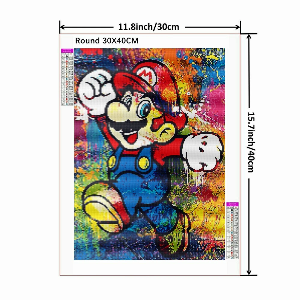 Japanese Anime 5d Diamond Painting Kit M-Marios Bowser Embroidery Jewelry Handmade DIY Mosaic Home Decoration Children's Gift