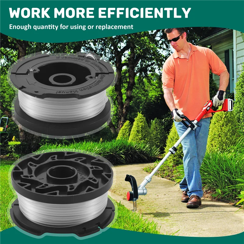 

PORK-4 Pcs Line String Trimmer Multifunctional Autofeed Weed Grass Trimmer Replacement Spool For BLACK+DECKER AF-100-3ZP