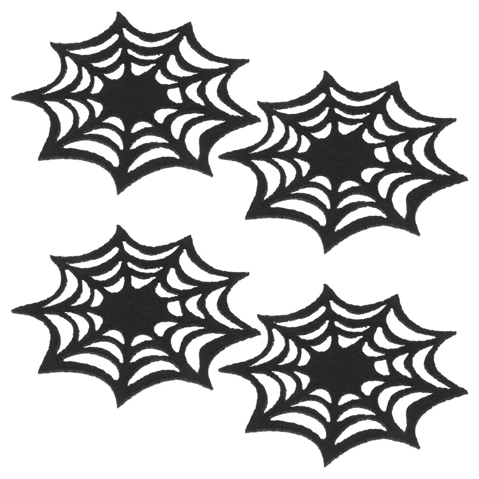 

4pcs Spider Web Pattern Coasters Halloween Placemat Decorative Table Protectors Heat Resistant Scratchproof For Cups Cutlery