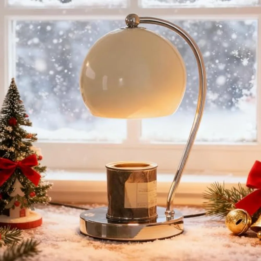 

Modern Candle Warmer Lamp Wide Base Candle Warming Lamp with Timer and Dimmer Adjustable Wax Burner Light Top Down for Wax Melt