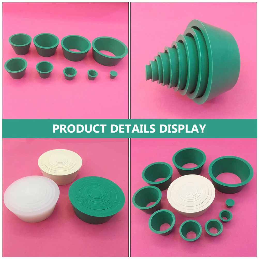 9 Pcs Suction Bottle Mat Flask Cone Filtration Assemblies Tapered Filter Adapter Smooth Rubber Stopper Silica Gel