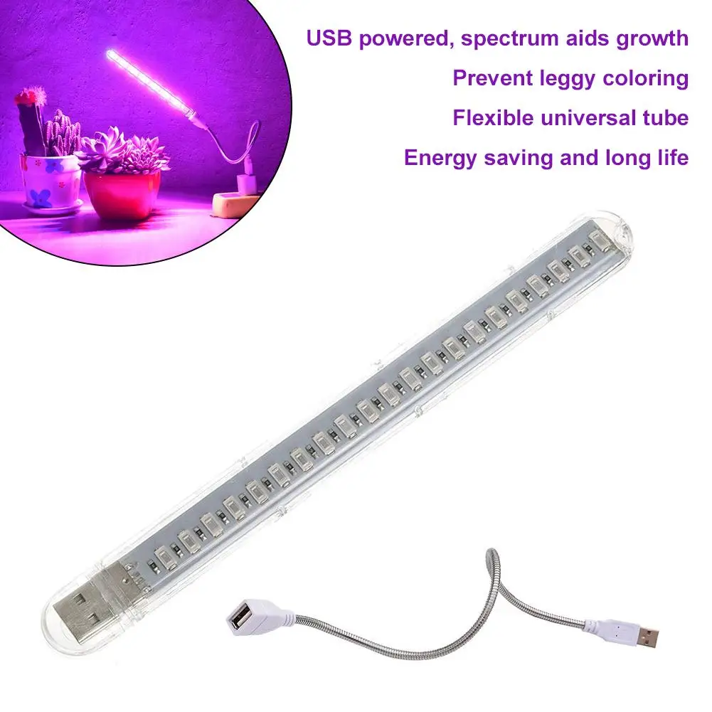 USB Powered Spectrum LED Grow Light Strip Flexible Gooseneck Plant Growing Lamp for Indoor Plants/Succulents/Seedlings