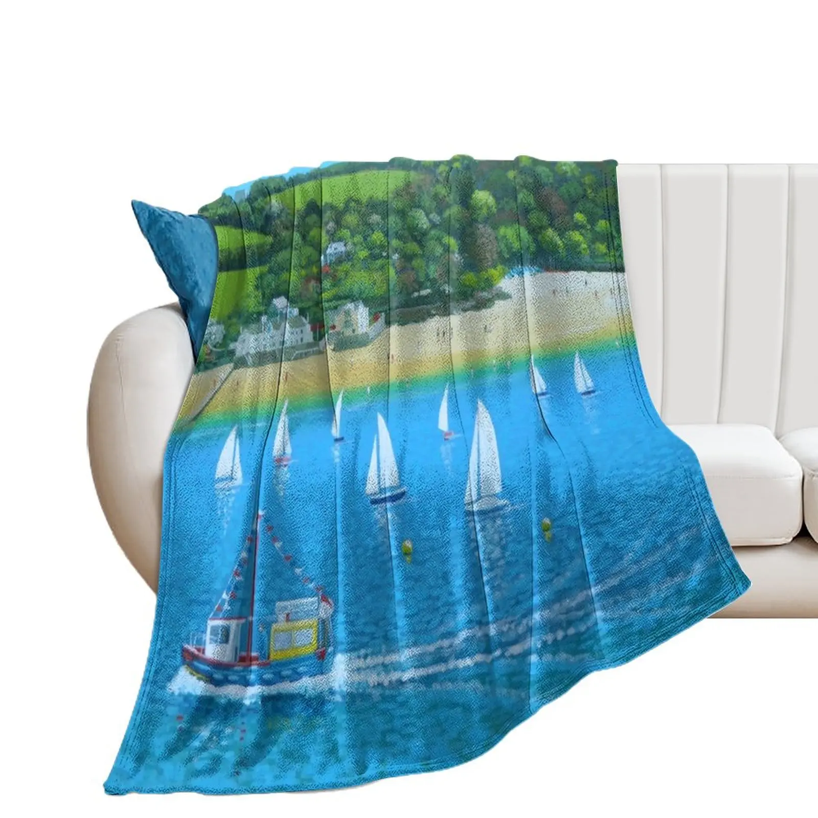 A Salcombe Summer - Devon UK Throw Blanket decorative for babies Blankets