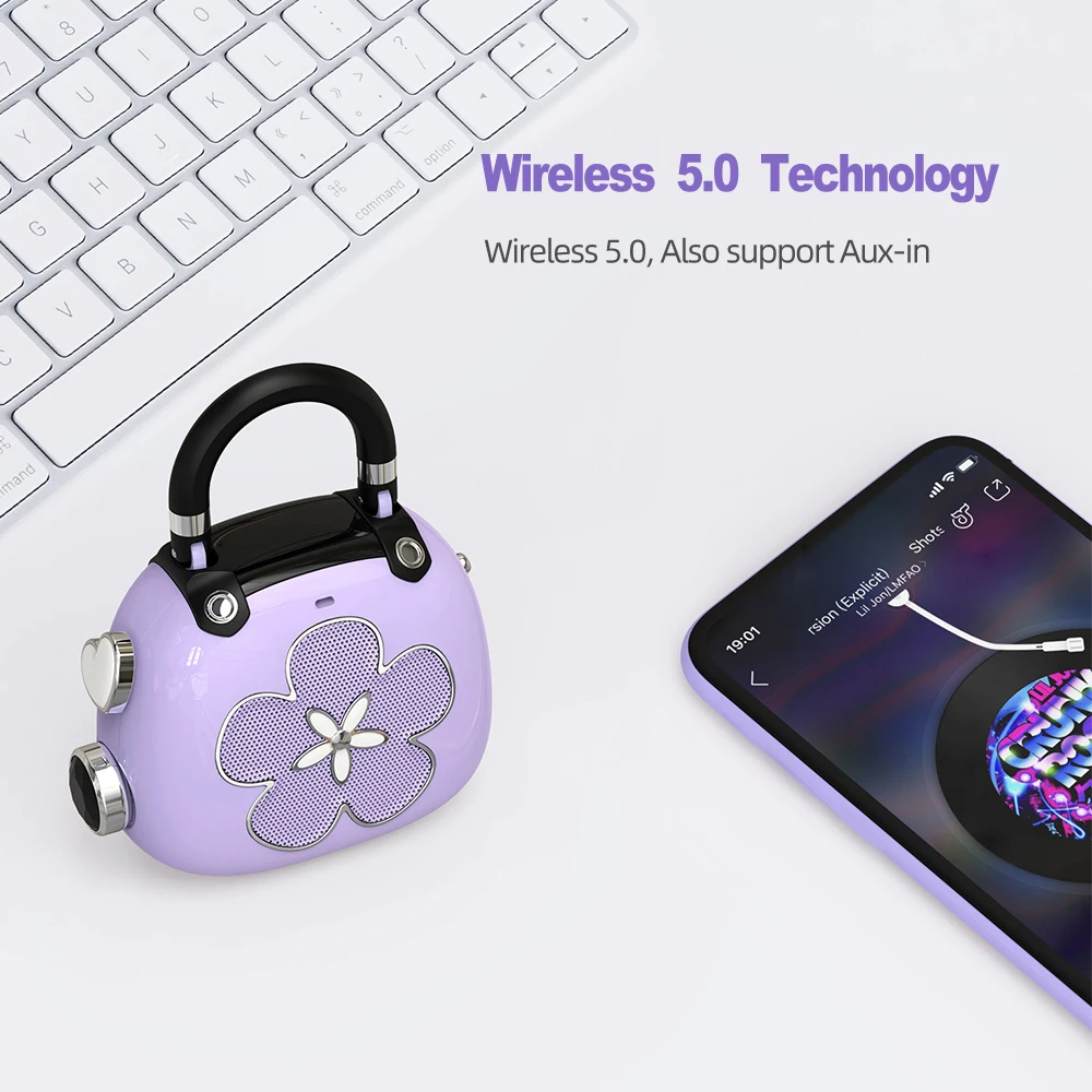 DOSS بلوتوث صغير 5.0 مكبر صوت كاندي 5 وات مايتي ساوند لطيف مشغل موسيقى MP3 صندوق الصوت مكبرات صوت محمولة لاسلكية فكرة هدية مثالية