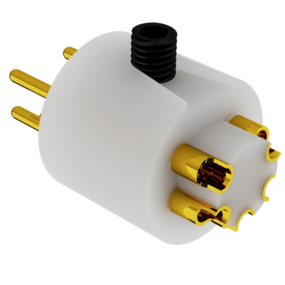 Monosaudio 5Pin DIN Male Plug Connector Pure Copper Hifi Audio DIY Turntable Tonearm 24K Gold Rhodium Plated Adapter DI92G