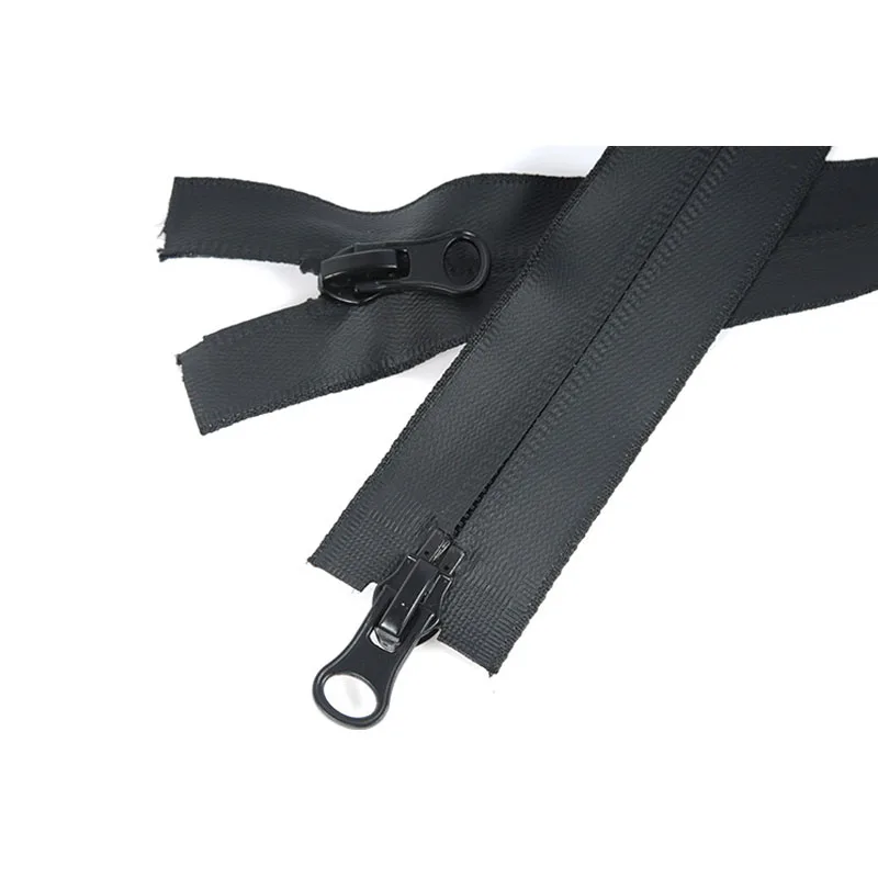 ซิปคู่แบบเปิดปิดกันน้ำซิปไนลอนแบบซิลิโคนสองชั้นเสื้อแจ็คเก็ตเสื้อผ้าแบบทำมืออุปกรณ์เย็บผ้า5 #1ชิ้น