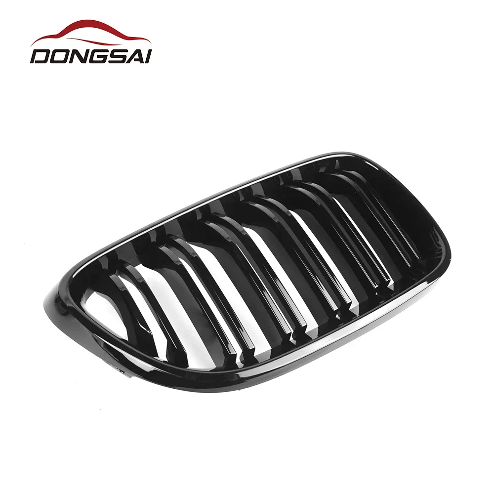 ABS Gloss Black Double Slat Front Bumper Kidney Center Grille Mesh Grill for  2 Series F22 F23 M2 F87 2014+