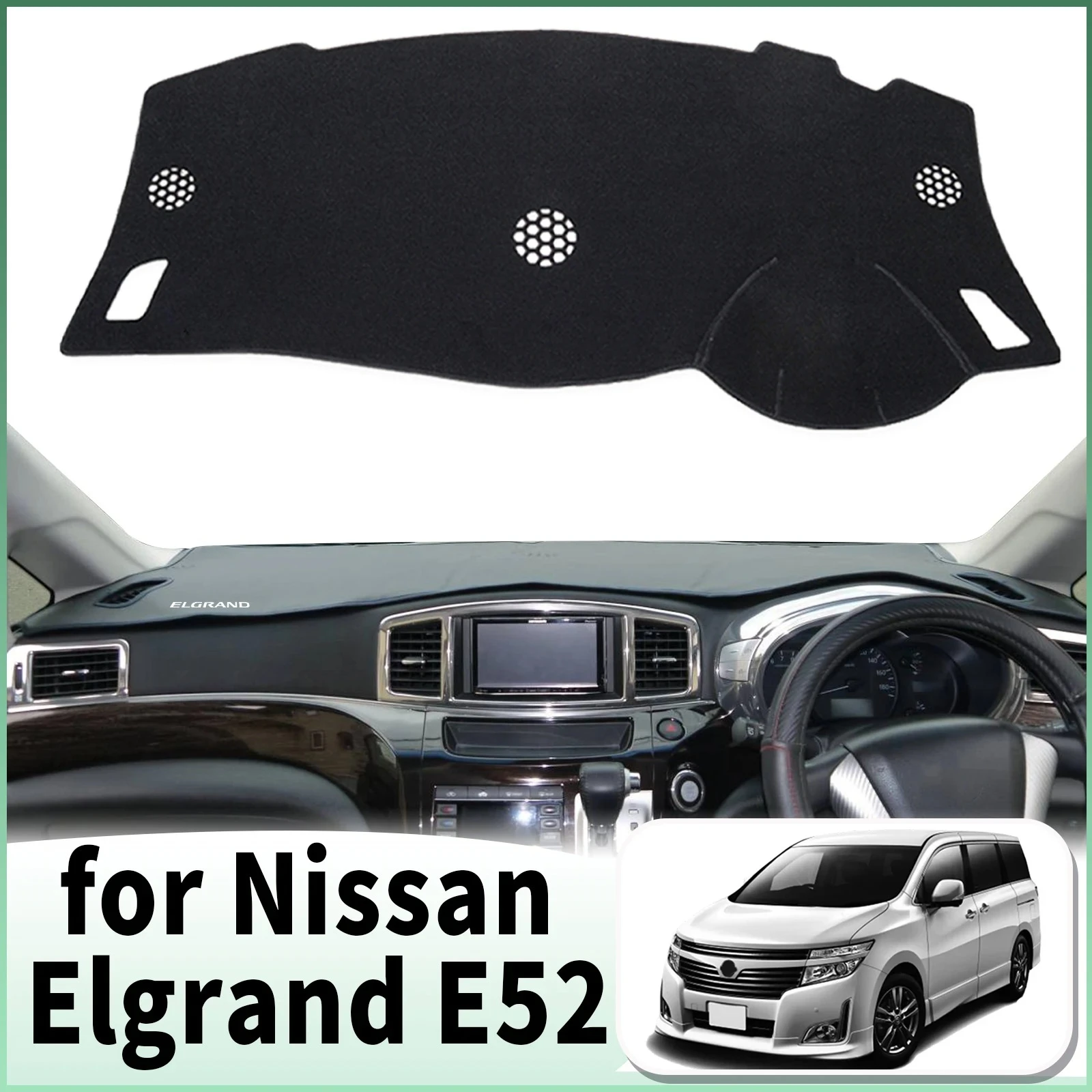 

fit for Nissan Elgrand E52 RHD Car Dashmat Accessories Dashboard Cover Pad DashMat Sunshade Protective Carpet