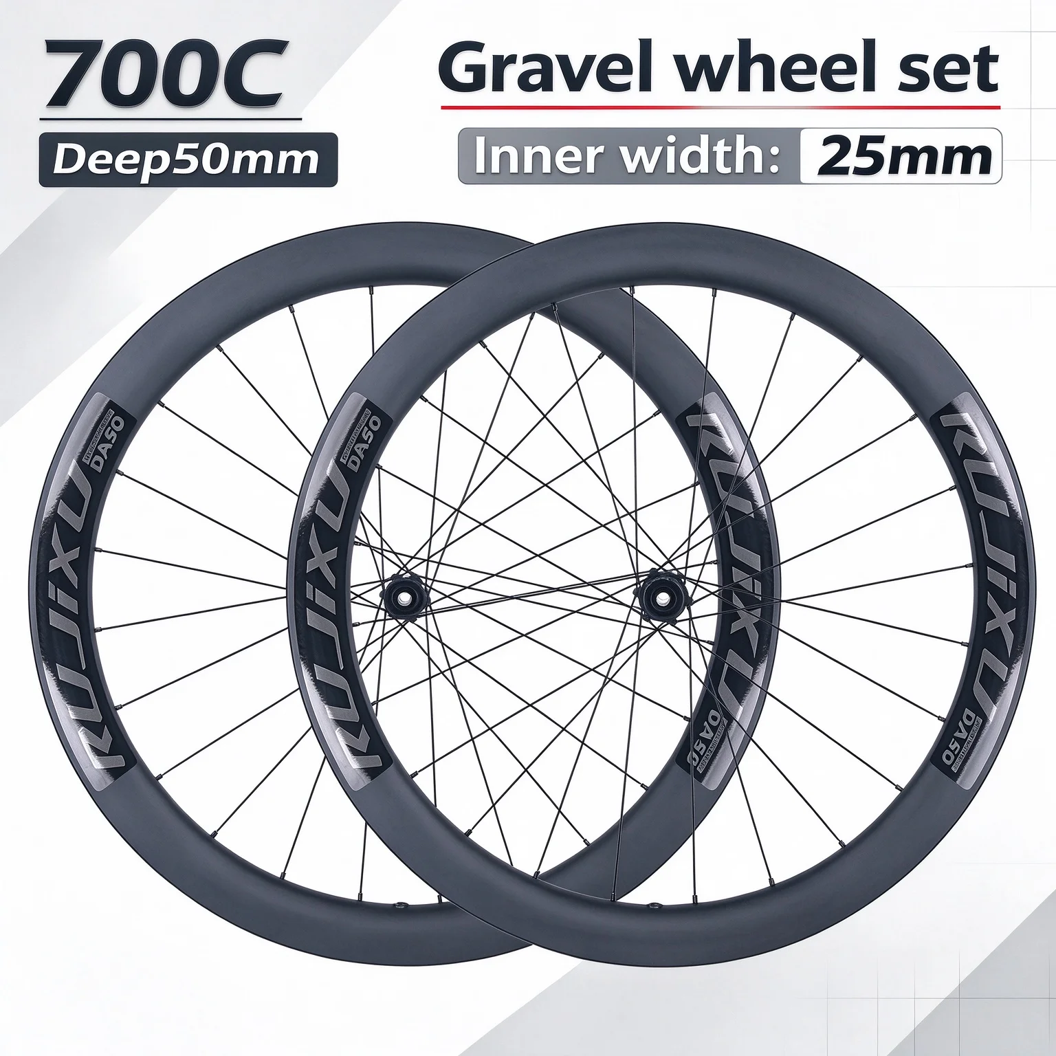 Gravel Bike Wheelset Carbon 700C - مجموعة عجلات كربونية للطرق الوعرة 700C