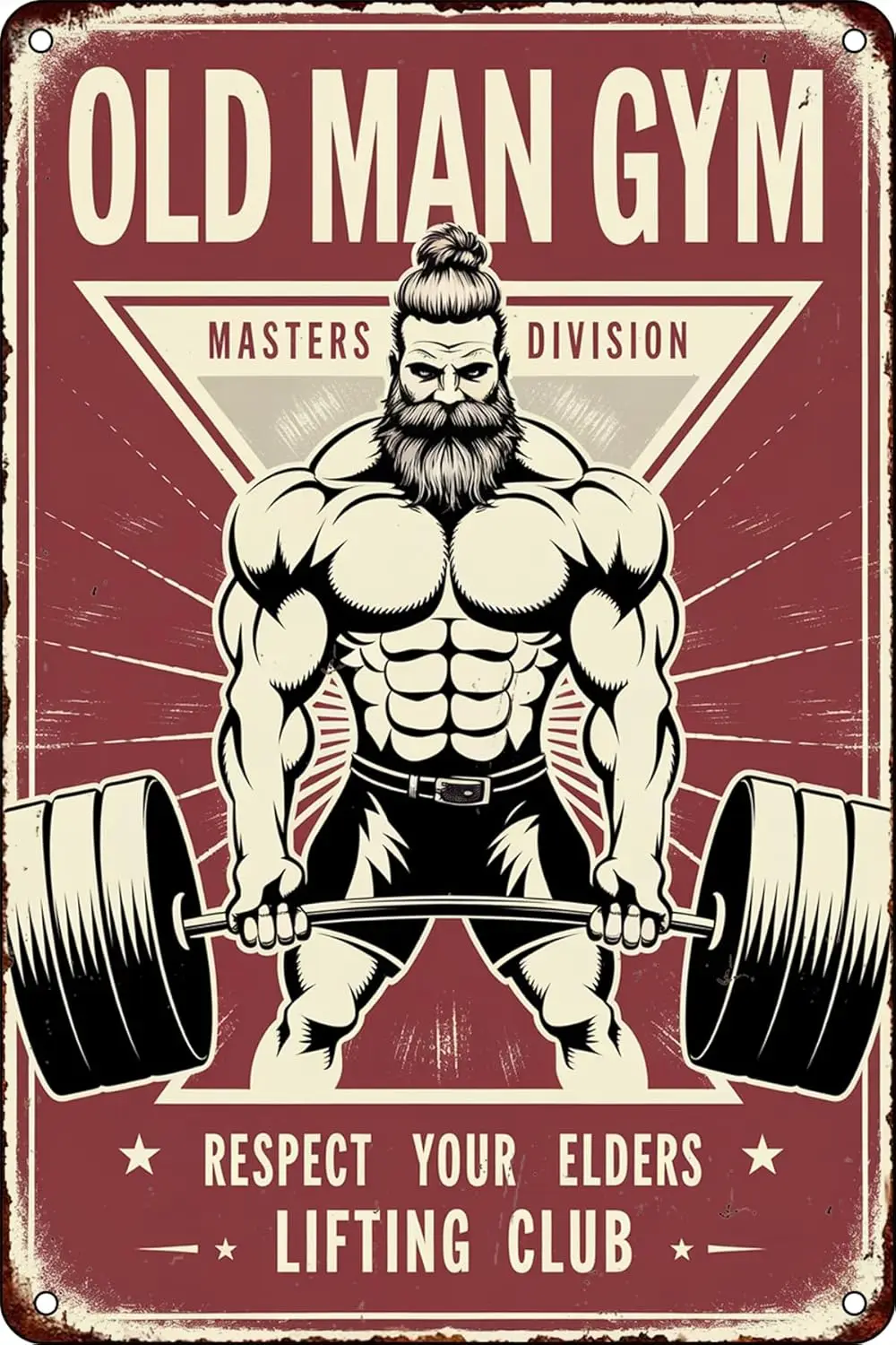 Lustiges Metallschild „Old Man Gym“ für Heimfitness, Männerhöhle, Bar, Büro, Wohnzimmer, Garage und Terrasse
