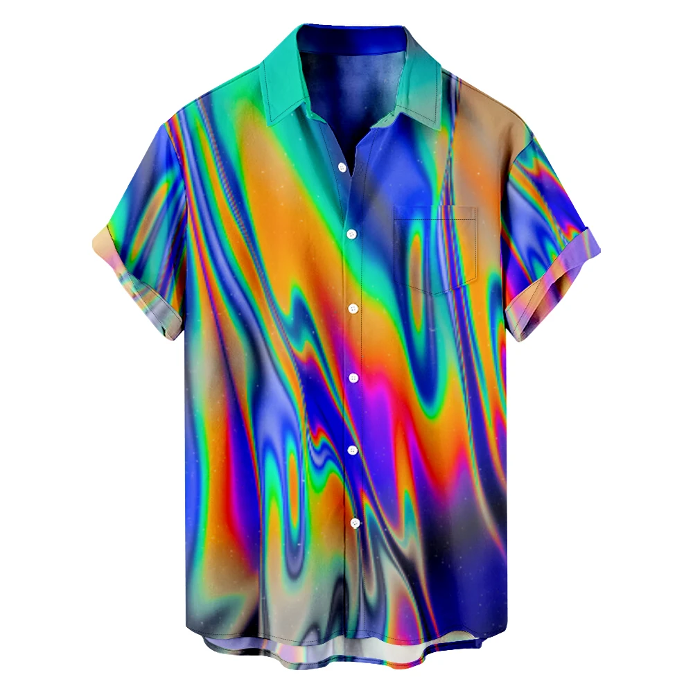

Gradient T-shirts New Style Summer Tee Women Men Fashion Casual Short Sleeve