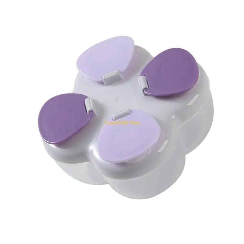 WXTD 4-kompartemen dispenser formula bayi portabel dengan tutup berputar wadah penyimpanan ramah perjalanan untuk bubuk bayi