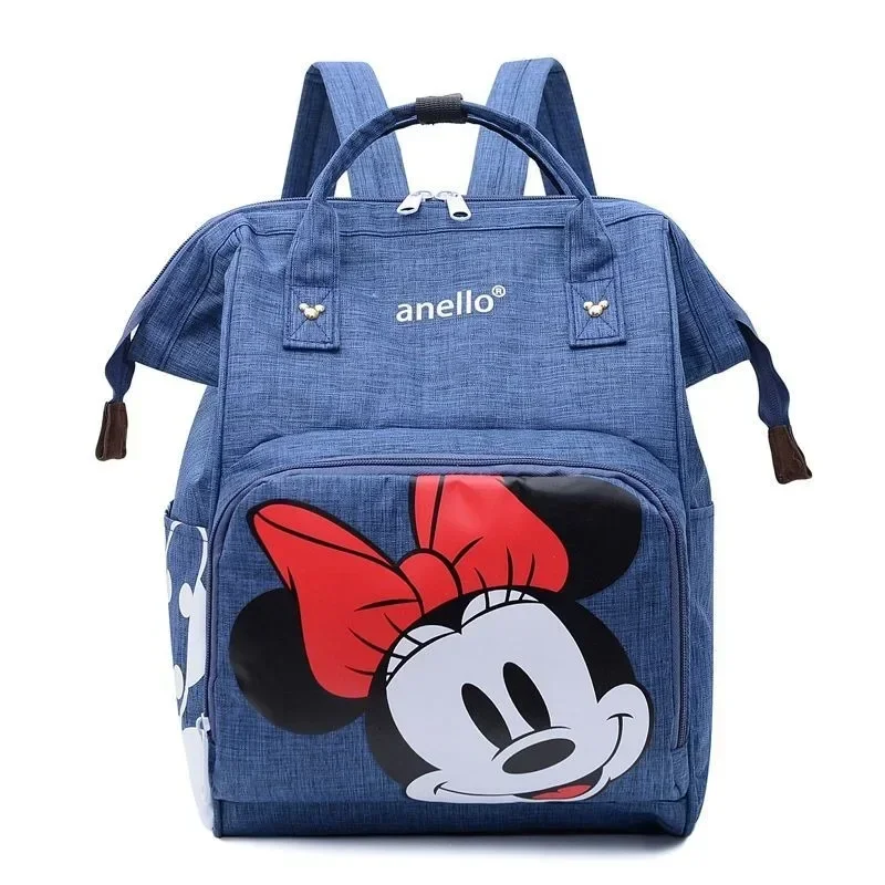 Disney Mickey Mouse and Minnie Cartoon Anime Backpack for Male and Female Students Portable School Bag Large Capacity Backpack