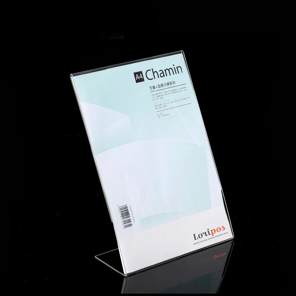 Acrylic Menu Desktop Counter Poster Holder Sign Display Stand Small Sign Price Card Tag Label Stand Case