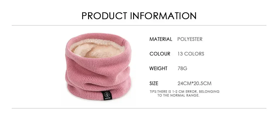 Winter Warm Schal Für Jungen Mädchen Kinder Baby Halswärmer Dicke Wolle Kragen Snood Baumwolle Gestrickte Ring Schnee KALT – Detail 8