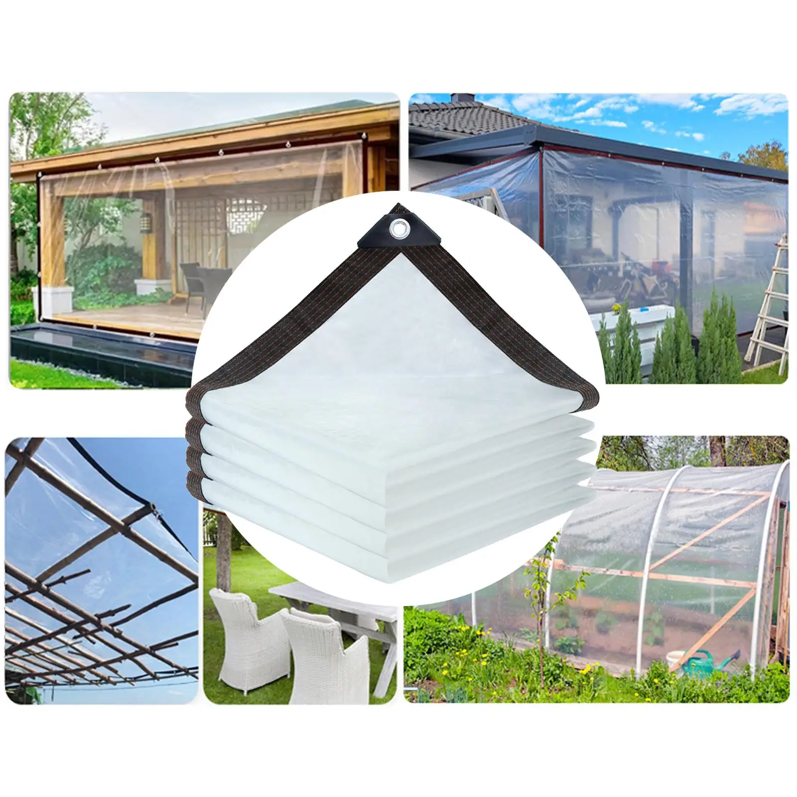 Clear Tarpaulin Rainproof Outdoor Waterproof Succulent Plant Insulation Tent Greenhouse Tarp for Porches Patio Shade Cloth
