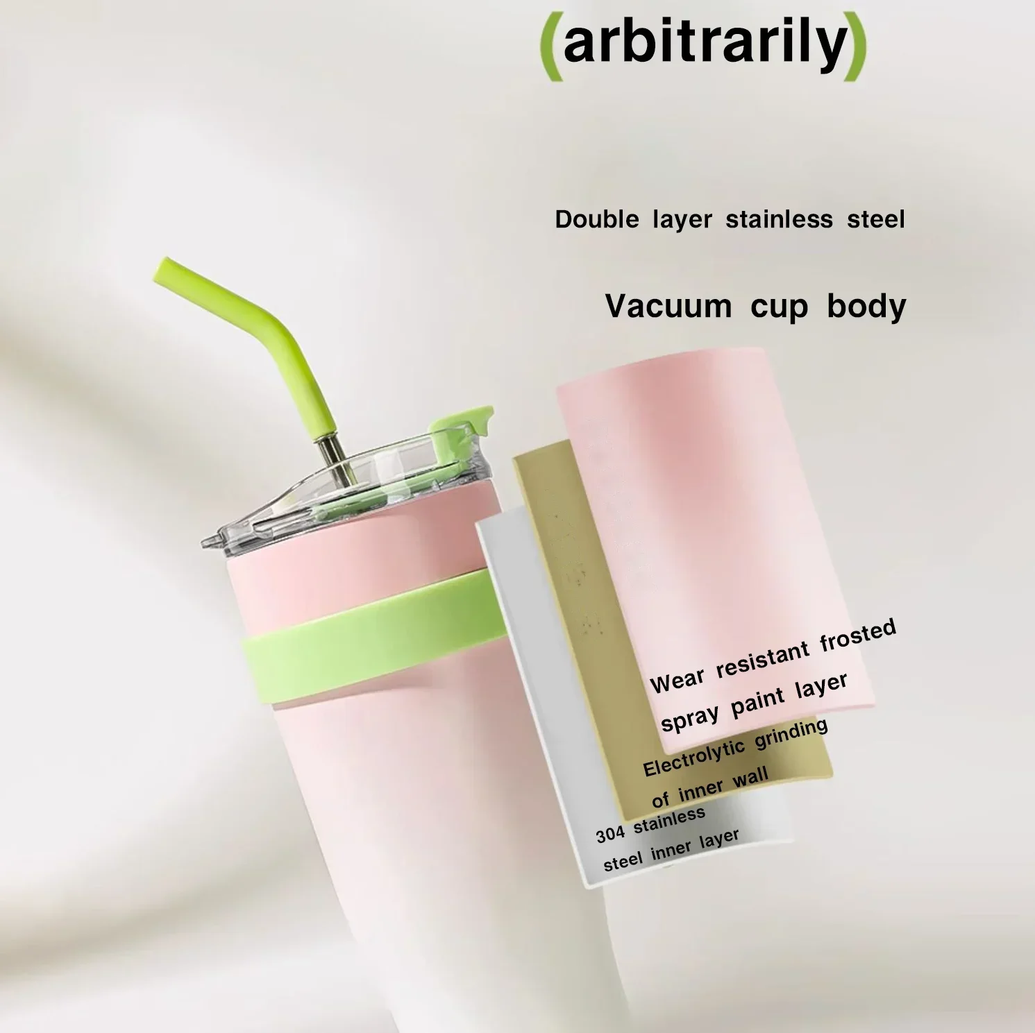 1250ml cartoon Miniso Chiikawa ice cream vacuum cup water bottle, portable large capacity stainless steel bottle for hot drinks