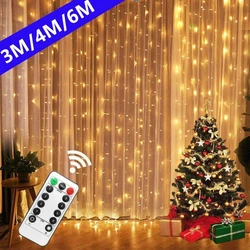 8 Modes LED Curtain String Lights Fairy Decoration USB 5V Holiday Garland Lamp for Home Garden Christmas Party New Year Wedding