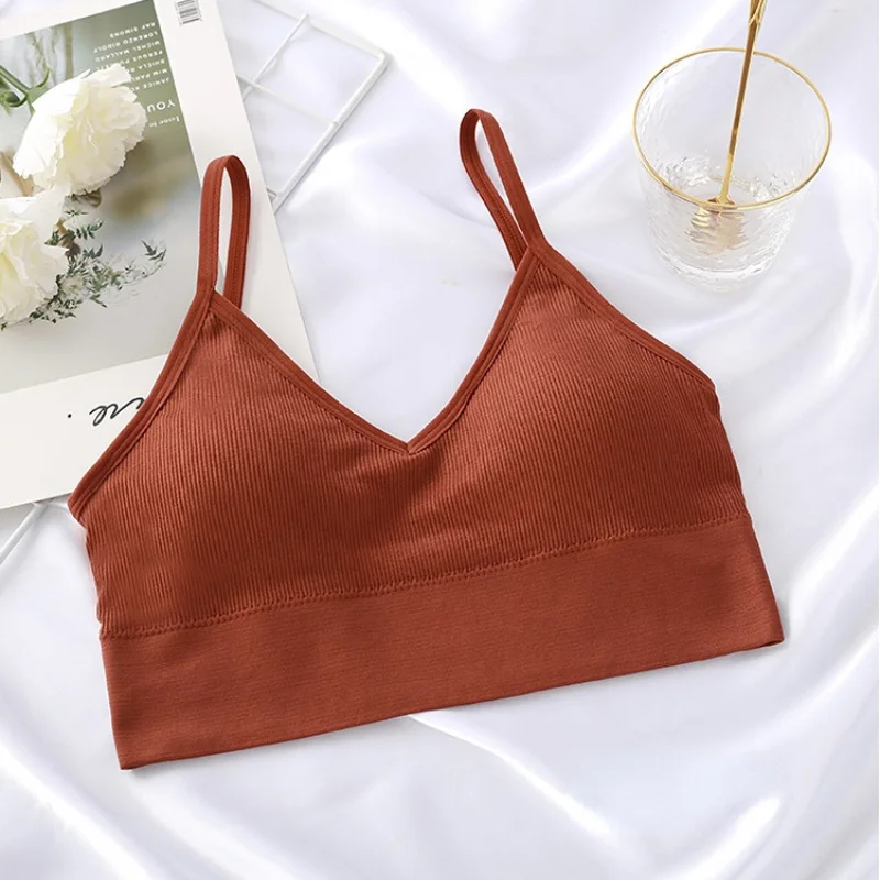 Top Women Seamless Bralette Sexy Crop Top Women\'s Underwear Seamless Strap Tube Top Sensual Lingerie Woman Beautiful Back Bra