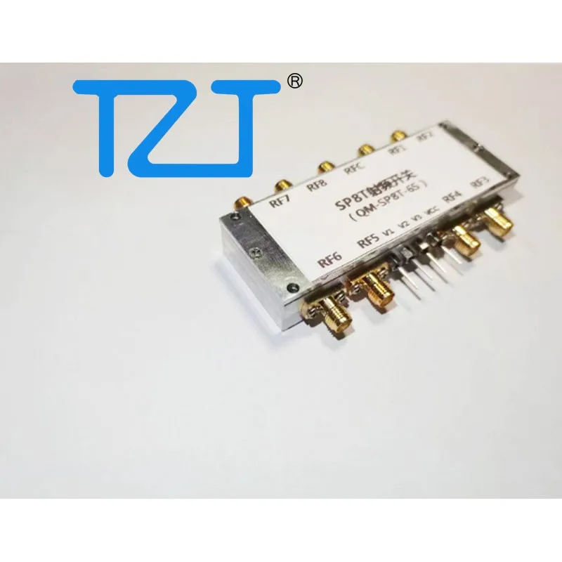 TZT QM-SP8T-6S 100MHz-6GHz RF Single Pole Eight Throw Switch Wideband Microwave Switch with SMA Female Connector