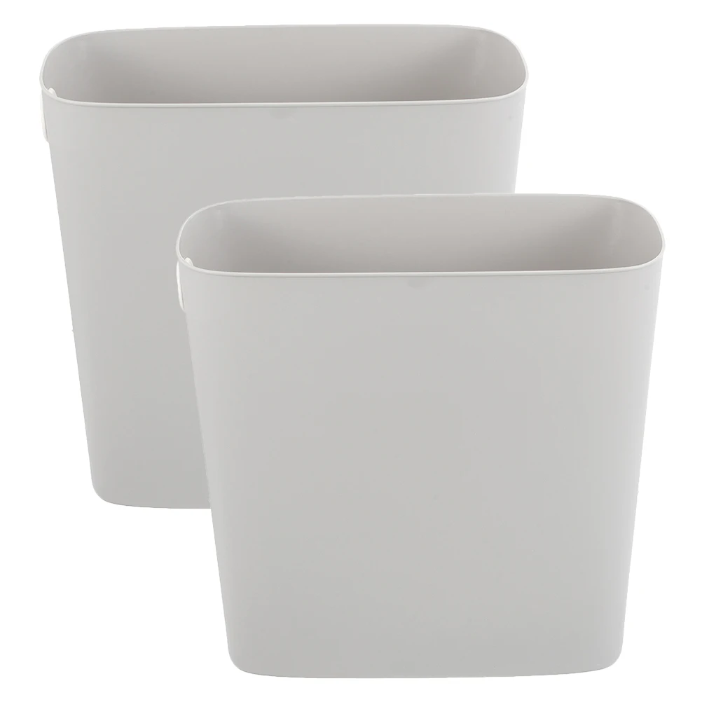 

2 Pcs Garbage Can Restroom Trash Bathroom Bin Small Narrow Wicker Wastebasket Slim