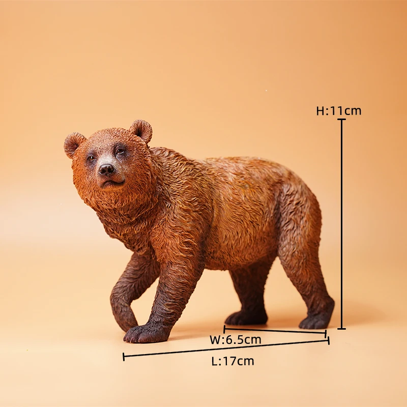 JXK Model Zwierzęcia - Mały Brązowy Niedźwiedź z Żywicy, Skala 1/6, Idealny do Figur 12-calowych, Dekoracja Scen, Kolekcjonerski