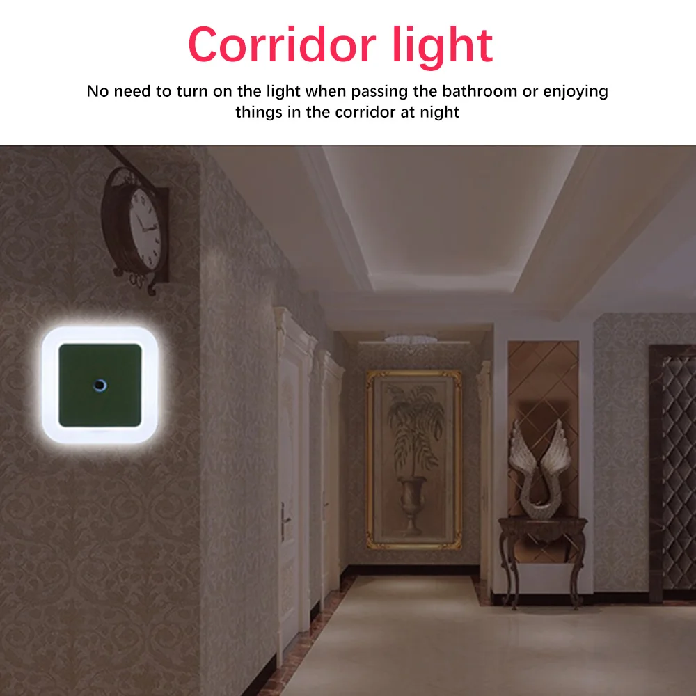 Wireless LED Sensor Light EU/US Plug Night Light Children's Bedroom Sleep Light Auto Sensor Wall Light Hallway Stairs Lamp